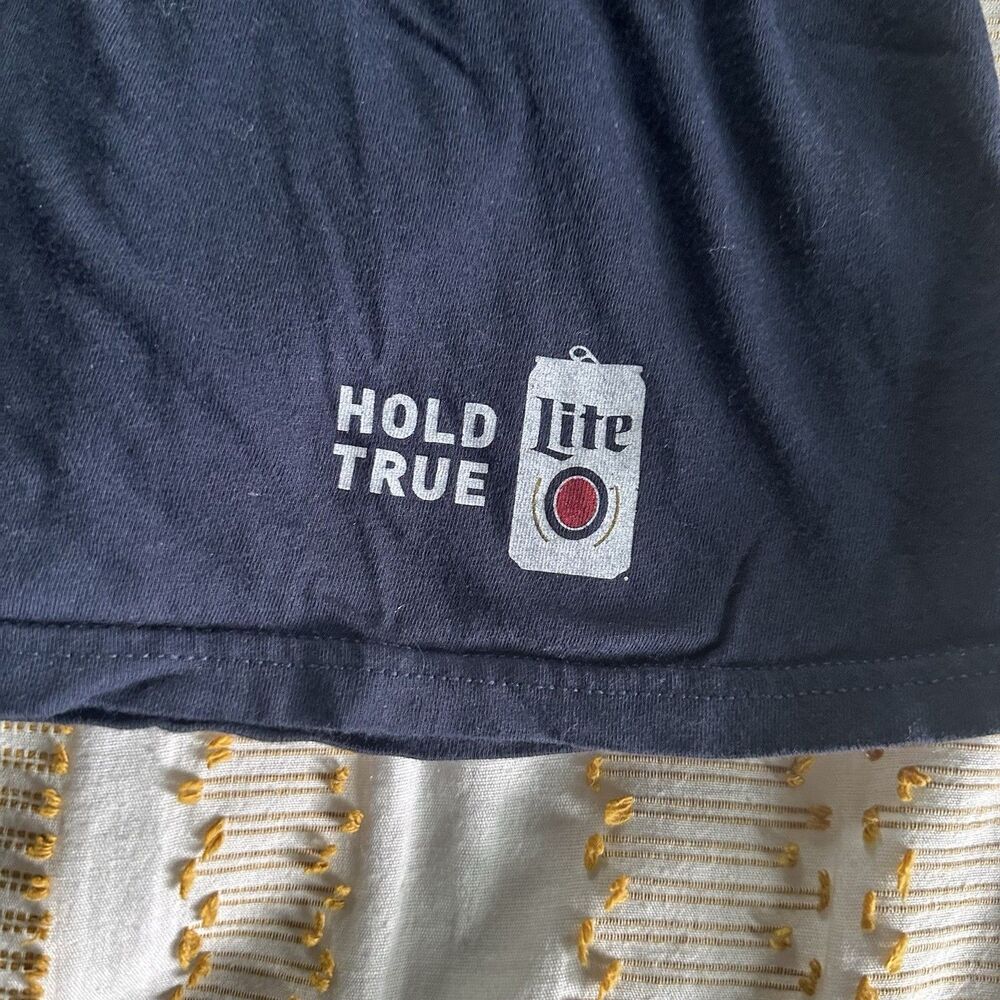Miller Lite Basketball Beer T-Shirt Men's Size 2XL Dark Blue Cut The Net Y2K - Picture 2 of 6
